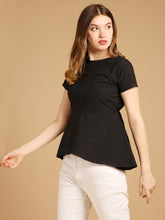 Load image into Gallery viewer, Black Schiffli Top