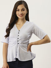 Load image into Gallery viewer, Striped Peplum Top