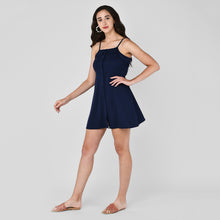 Load image into Gallery viewer, Blue Strappy Skater Dress
