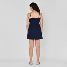 Load image into Gallery viewer, Blue Strappy Skater Dress