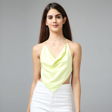 Load image into Gallery viewer, Satin Cowl Top - Lemon