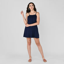 Load image into Gallery viewer, Blue Strappy Skater Dress