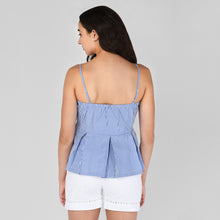 Load image into Gallery viewer, Striped Strappy Peplum Top
