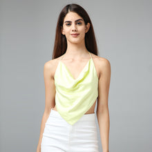 Load image into Gallery viewer, Satin Cowl Top - Lemon
